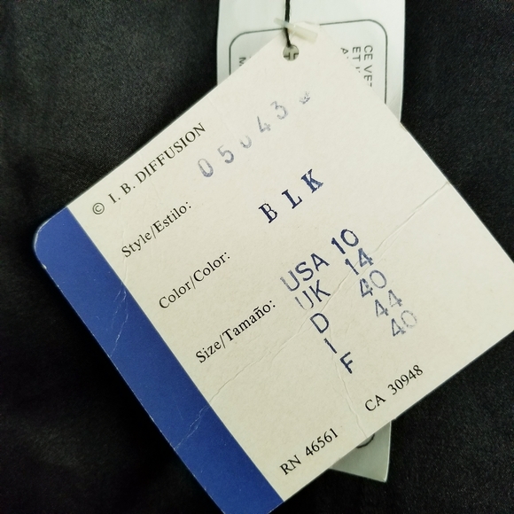 I.B DIFFUSION Black Silk Pants Stretch Pull-on size 10 NEW - Picture 3 of 5